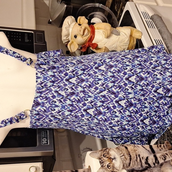 q Blue/purple Patterned Women's Swimdress Size 14 - Picture 3 of 5